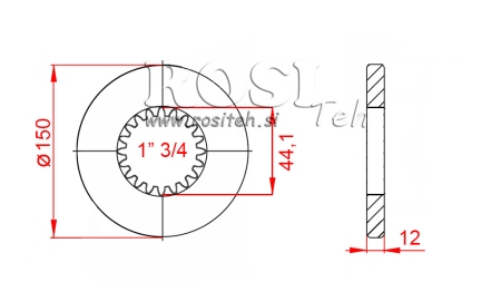 KARDANSKI NASTAVEK S PRIROBNICO IN ZATIČEM 1-3/4 (80 mm) (20zob)