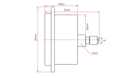MANOMETER DN63 BAG 0 - 400 BAR - 1/4