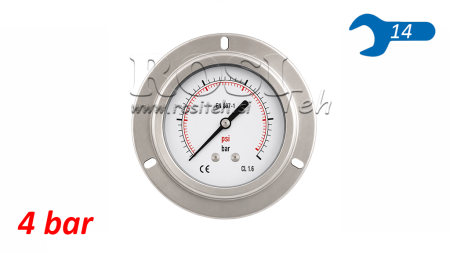 MANOMETER DN63 BAG 0 - 4 BAR - 1/4