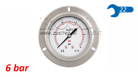 MANOMETER DN100 BAG 0 - 6 BAR - 1/2