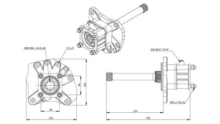 Dimensioner AF HYDRAULISK PUMPE - MERCEDES AXOR 1