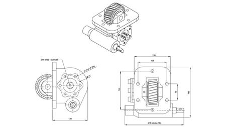 Dimensioner AF HYDRAULISK PUMPE - ISUZU MOY CR VACUUM