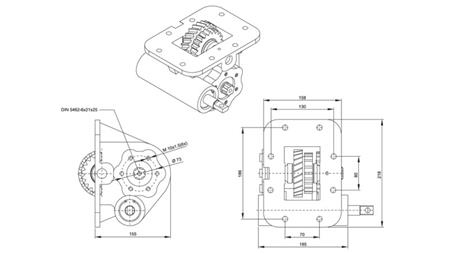 Dimensioner AF HYDRAULISK PUMPE - ISUZU MOZ 06 MEKANIK