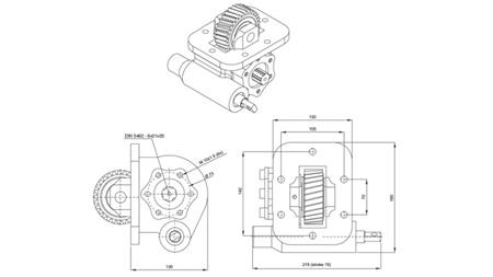 Dimensioner AF HYDRAULISK PUMPE - ISUZU HINO MEKANIK