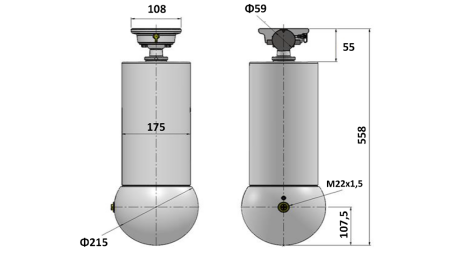 TELESKOPCYLINDER - MEILLER KIPPER - 5 TRIN 175 mm 15 ton - SLAGLÆNGDE 1650 mm