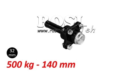 HALVAKSEL UDEN BREMSER - 500 kg (4 SKRUER) - 140 mm