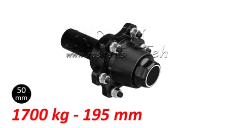 HALVAKSEL UDEN BREMSER - 1700 kg (6 SKRUER) - 195 mm
