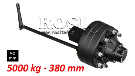 HALVAKSEL MED BREMSER - 5000 kg (8 SKRUER) - 380 mm