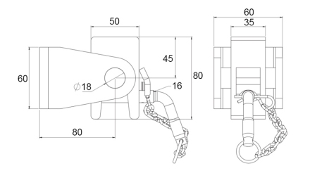 TIPLAD BESLAG 50x60 - GAFFELTYPE - ECO