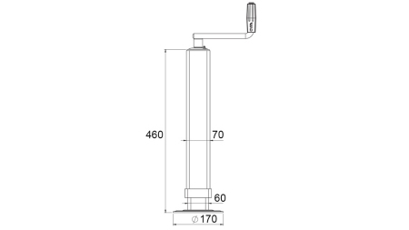 GEVIND STØTTEBEN (HØJDE 460 mm - SLAGLÆNGDE 320 mm) - 1.000 kg