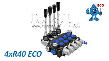 HYDRAULISK MANUEL VENTIL – 4-SEKTIONS RETNINGSVENTIL 4xR40 ECO