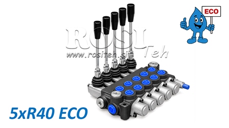 HYDRAULISK MANUEL VENTIL – 5-SEKTIONS RETNINGSVENTIL 5xR40 ECO
