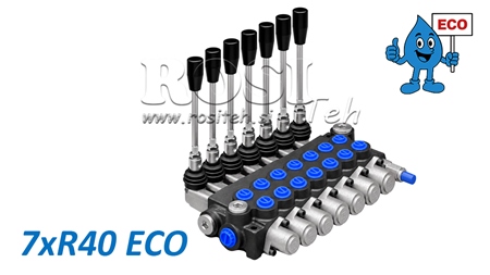 HYDRAULISK MANUEL VENTIL – 7-SEKTIONS RETNINGSVENTIL 7xR40 ECO