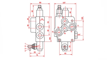 HYDRAULISK MANUEL VENTIL – 1-SEKTIONS RETNINGSVENTIL 1xR80 ECO