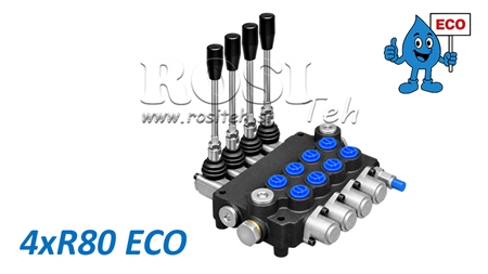 HYDRAULISK MANUEL VENTIL – 4-SEKTIONS RETNINGSVENTIL 4xR80 ECO