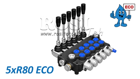HYDRAULISK MANUEL VENTIL – 5-SEKTIONS RETNINGSVENTIL 5xR80 ECO