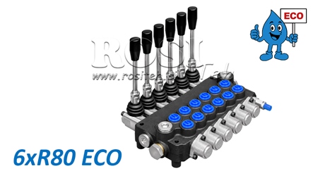 HYDRAULISK MANUEL VENTIL – 6-SEKTIONS RETNINGSVENTIL 6xR80 ECO