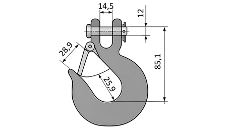 KROG MED SIKKERHEDSLÅS - 3000 KG