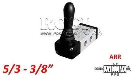 PNEUMATISK MANUEL VENTIL 5/3 3/8 PRT-0852-ARR MANUEL RETUR