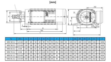 ELEKTRO MOTOR CIRKULAR 400V-3kW-2820rpm MSC 63 2-2