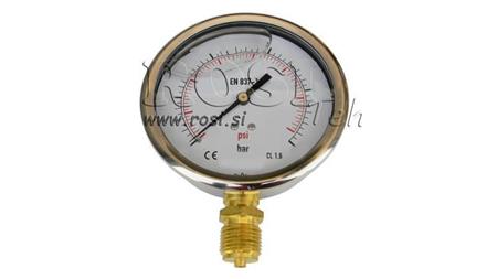 MANOMETER DN100 VERTIKAL 0 - 60 BAR - 1/2
