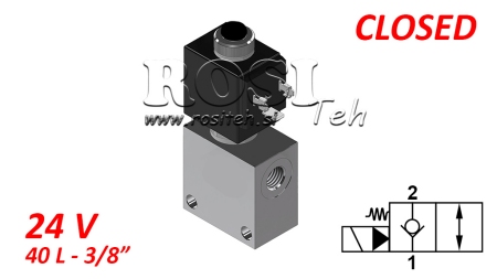 2-VEGS VENTIL 3/8 (NC) 24V - 40LIT