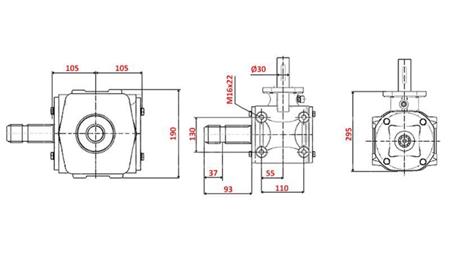 VINKELREDUCER 1:1.56 (56HK-43kW)