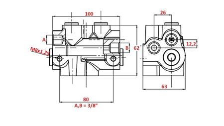 HYDRAULISK VENTIL TIL MARKER TO-VÆG 3/8
