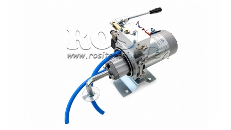 MINI HYDRAULISK POWER-PACK 12V DC - 1.6kW = 2.1cc - 8 liter - enfase enhed MED MANUEL PUMPE