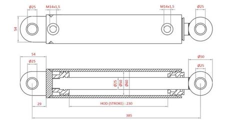 HYDRAULISK STYRINGSCYLINDER FIAT-NEW HOLLAND OEM-5198883