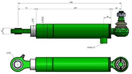 HYDRAULISK STYRINGSCYLINDER JOHN DEERE