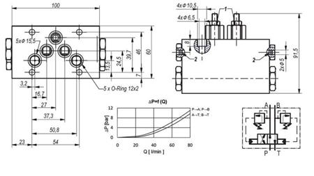 HYDRAULISK VENTIL ROTERENDE MEKANISK FOR HLEVSKE BØRSTE CETOP5 4/2 RHA