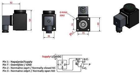 ELEKTRONISK TRYKSWITCH KL55 0-200 BAR (MAX.500BAR)