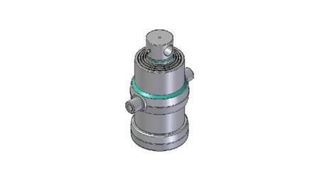 4080F -TELESCOPISK CYLINDER STANDARD/HUL 4 TRIN REJSE 1010 DIAMETER 190