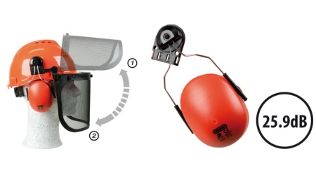 BESKYTTENDE HJELM YUKON MED VISIR OG ØRERBESKYTTELSE