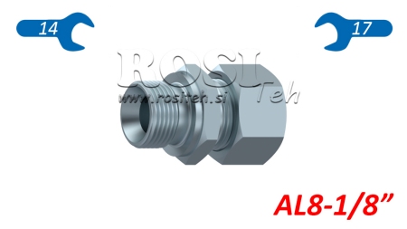 HYDRAULISK DUBBEL-AGT CYLINDER MED MØTRIK AL8-BSP1/8