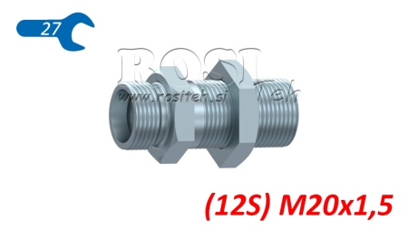 HYDRAULISK GENNEMFØRING DOBBEL KOBLING (12S) M20X1,5