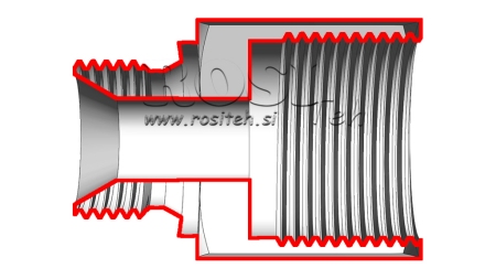 HYDRAULISK ADAPTER HAN-HUN 3/8-1/2
