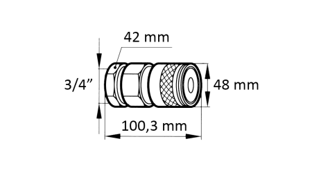 QUICK COUPLING GRAVEMASKINE FFH HUN 3/4 48MM