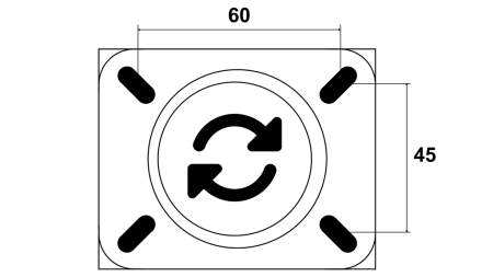 Hjul 75mm med drejbar base