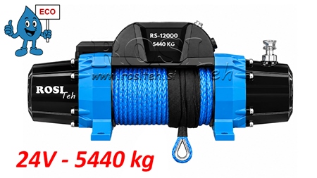 24 V ELEKTRISK SPIL RS-12000 - 5440 kg - SYNTETISK REB - ECO