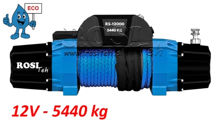 12 V ELEKTRISK SPIL RS-12000 - 5440 kg - SYNTETISK REB - ECO