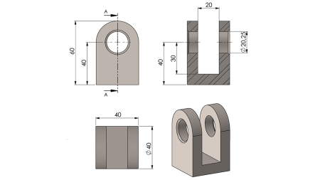 GAFLER TIL CYLINDER 40MM - FI20