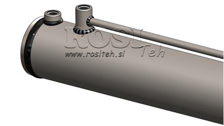 HYDRAULIKCYLINDER TIL BRÆNDEKLØVER MED MONTERINGSPLADE100/60-1050 - ØVERSTE TILSLUTNING