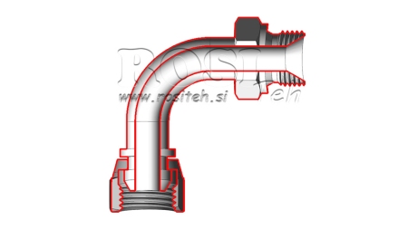 HYDRAULISK BEND 90° BSP HAN-HUN 3/4