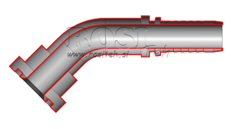 HIDRAVLIČNI PRIKLJUČEK KOMATSU KOLENO 45° DN16mm-PRIROBNICA5/8