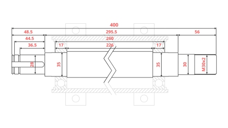 OSOVINA ZA CIRKULAR LITOŽELEZNA 400mm (LEVI NAVOJ)