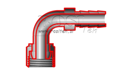 HYDRAULISK HUNNEFORBINDELSE 1/2 ELBOW 90° TIL GUMMISLANGE Φ 12-13