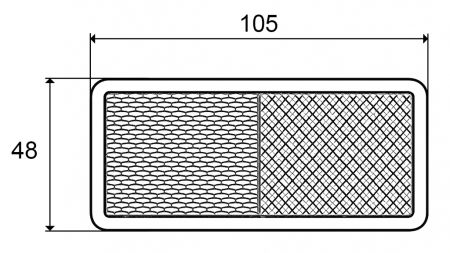 REKTANGULÆR REFLEKTOR RØD 105X48 (10STK)