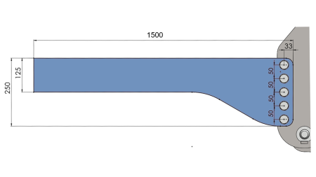 UNIVERSAL MONTERINGSKONSOL TIL TRAKTOR FRONTHYDRAULIK CAT. 2 & CAT. 3 (1500 mm)